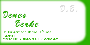 denes berke business card